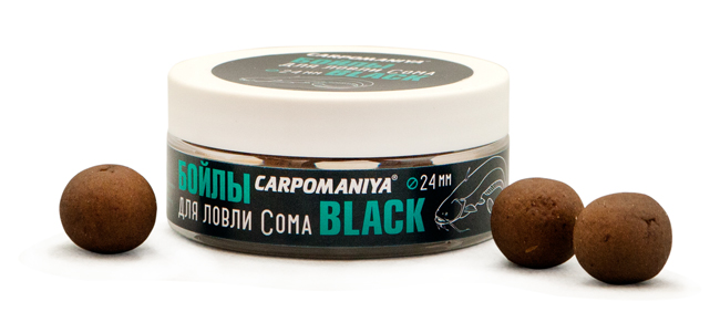 Бойлы КАРПОМАНИЯ для ловли сома BLACK (тонущие)(печень)(24мм)(100г.) — приманка, снасти и аксессуары для рыбалки | Алматы, Казахстан