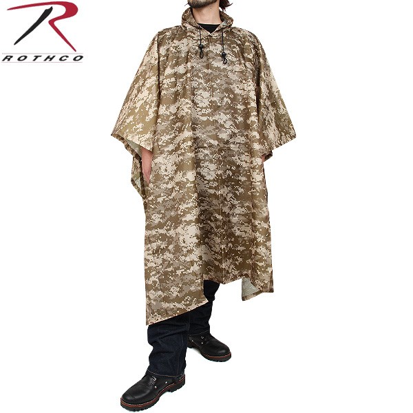 Пончо ROTHCO Мод. G.I. PLUS NYLON Rip-Stop (Desert Digital Camo) — куртки, жилеты, маскировочные костюмы, одежда для рыбалки и охоты | KORGAN Казахстан