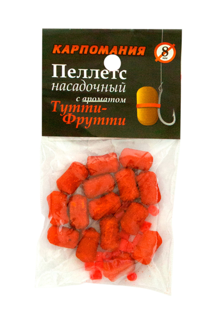 Пеллетс для насадки КАРПОМАНИЯ (аромат тутти фрутти)(тонущие)(на резинке)(8мм)(15шт.) — приманка, снасти и аксессуары для рыбалки | Алматы, Казахстан