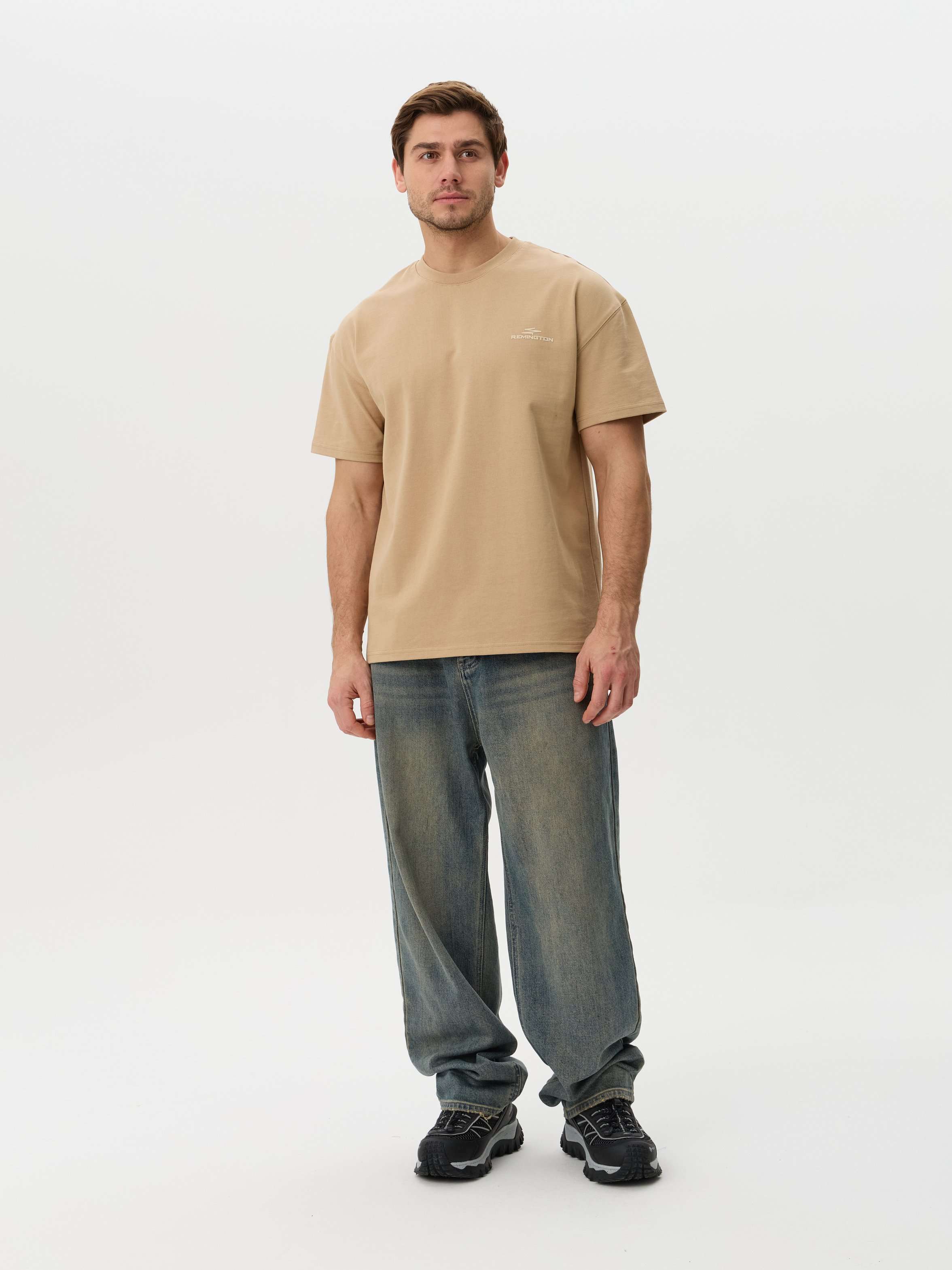 Футболка мужская Remington Casual Beige — одежда для охоты, рыбалки, туризма и города | KORGAN.KZ