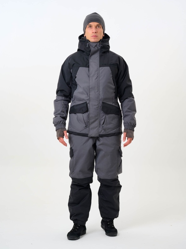 Костюм демисезонный "STRONG PRO" -15°C" (тк.таслан)(серо-черный) — куртки, жилеты, маскировочные костюмы, одежда для рыбалки и охоты | KORGAN Казахстан
