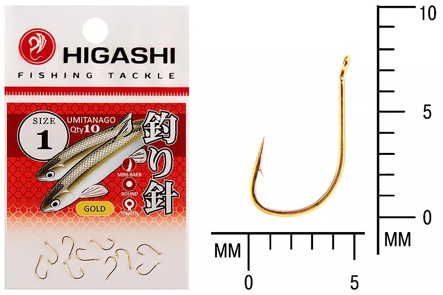 Крючки HIGASHI Мод. UMITANAGO RINGED #1 — рыболовный крючок, снасть и аксессуары для рыбалки | Алматы, Казахстан