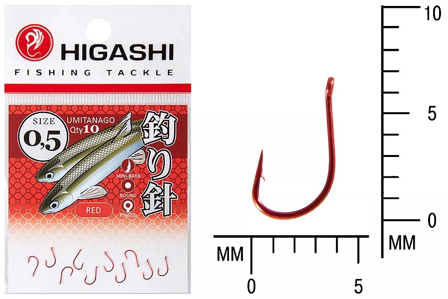 Крючки HIGASHI Мод. UMITANAGO RINGED #0,5 — рыболовный крючок, снасть и аксессуары для рыбалки | Алматы, Казахстан