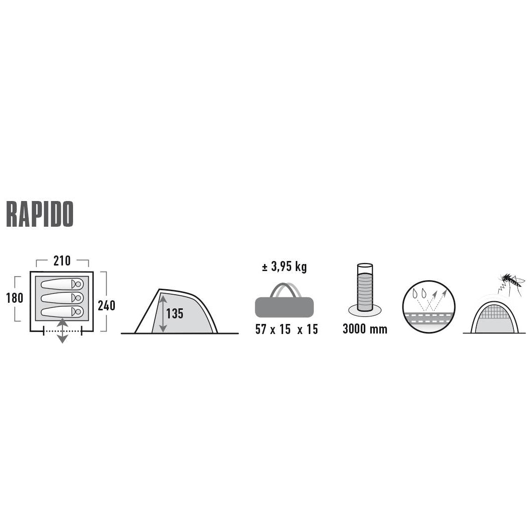 Палатка HIGH PEAK Мод. RAPIDO 3.0 Купить в Алматы — магазин Korgan Center