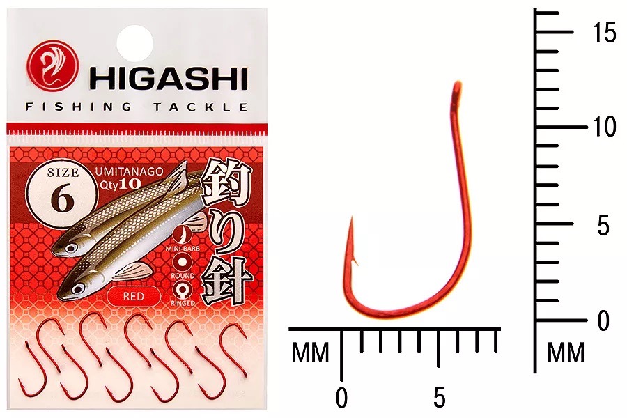 Крючки HIGASHI Мод. UMITANAGO RINGED #6 — рыболовный крючок, снасть и аксессуары для рыбалки | Алматы, Казахстан