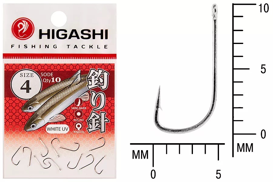 Крючки HIGASHI Мод. SODE RINGED #4 — рыболовный крючок, снасть и аксессуары для рыбалки | Алматы, Казахстан