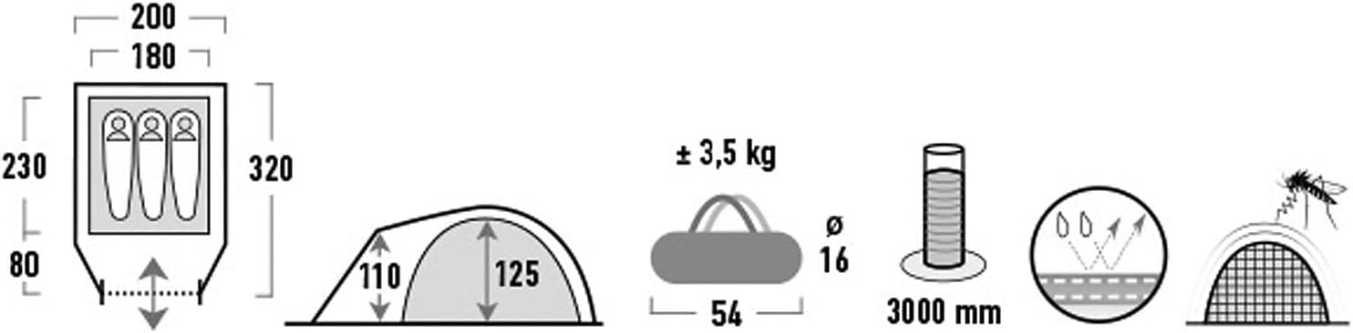 Палатка HIGH PEAK Мод. NIGHTINGALE 3 LW Купить в Алматы — магазин Korgan Center