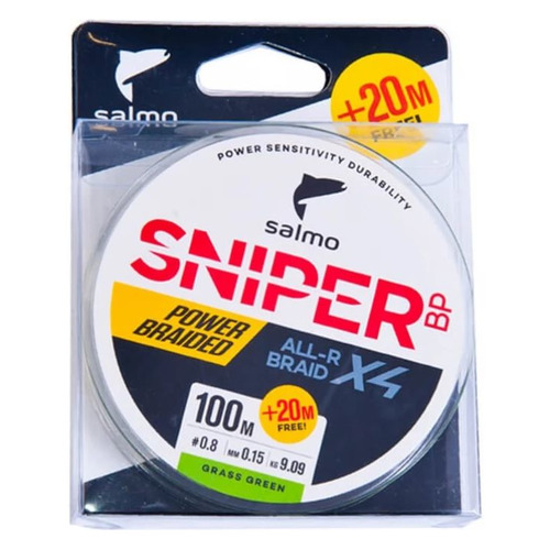 Шнур SALMO SNIPER BP ALL R BRAID X4 GRASS GREEN — рыболовная леска, снасти и аксессуары | Алматы, Казахстан