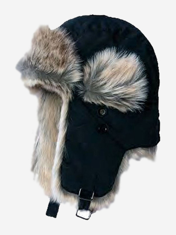 Шапка Alaskan с меховой отделкой черная (B346) — головной убор для рыбалки, охоты и туризма | KORGAN.KZ