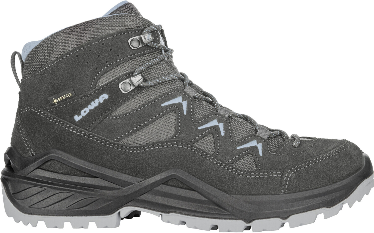 Ботинки SIRKOS EVO GTX MID Ws anthracite/ice blue LOWA — обувь, стельки и уход за обувью | KORGAN.KZ