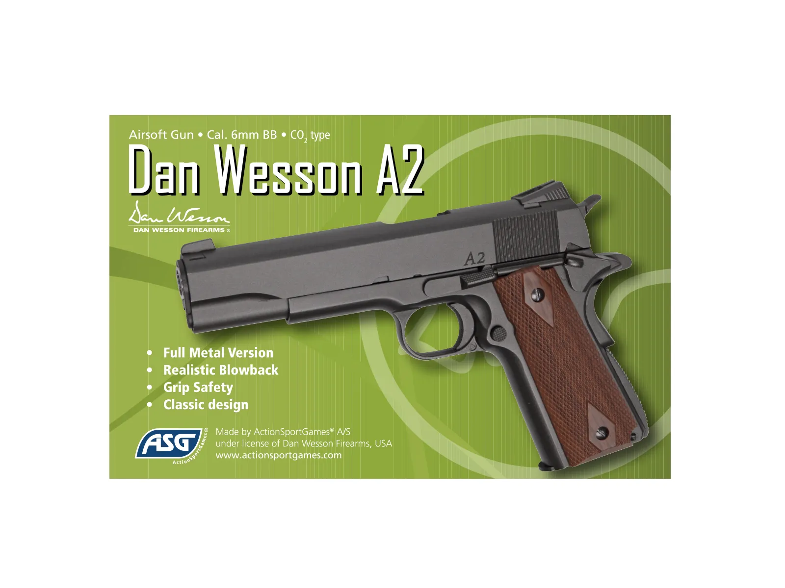  Страйкбольный пистолет ASG Мод. DAN WESSON A2 С доставкой по Казахстану | Корган Центр | Магазин в Алматы 