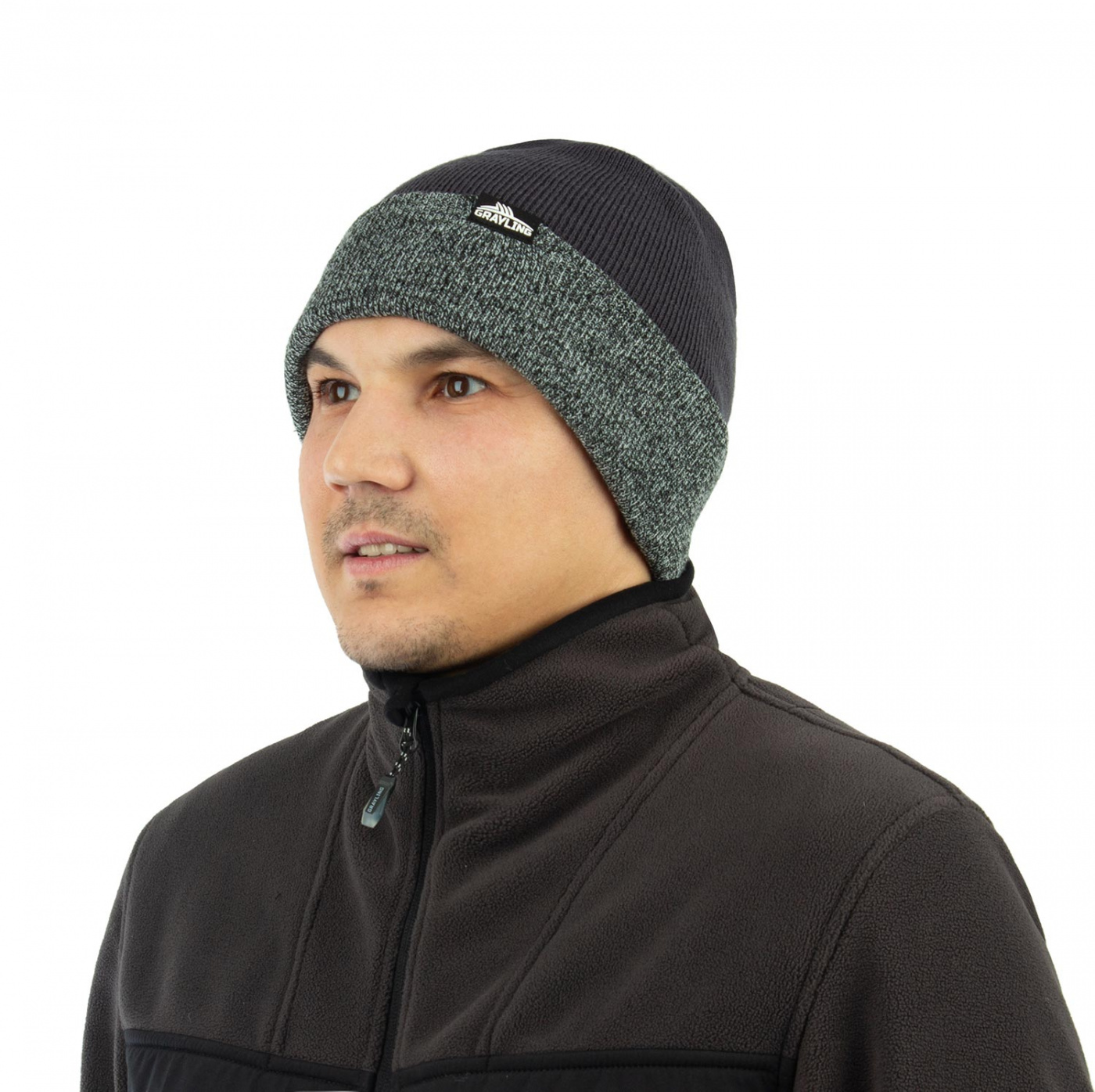 Шапка вязаная NOVATEX Selenga (Селенга)(тк.полиакрил/флис)(графитовый меланж) one size — головной убор для рыбалки, охоты и туризма | KORGAN.KZ