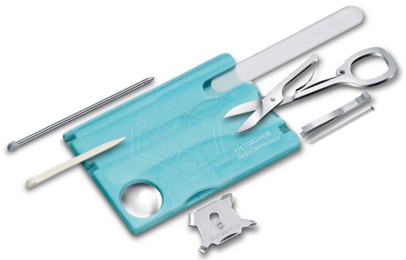 Карта-мультиинструмент VICTORINOX Мод. SWISSCARD NAILCARE ICE BLUE для охоты и туризма в Алматы, Казахстан