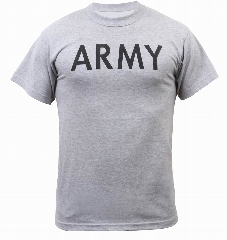 Майка ROTHCO Мод. MILITARY TRAINING "ARMY" (короткий рукав)(poly/cotton)(Grey) — одежда для охоты, рыбалки, туризма и города | KORGAN.KZ