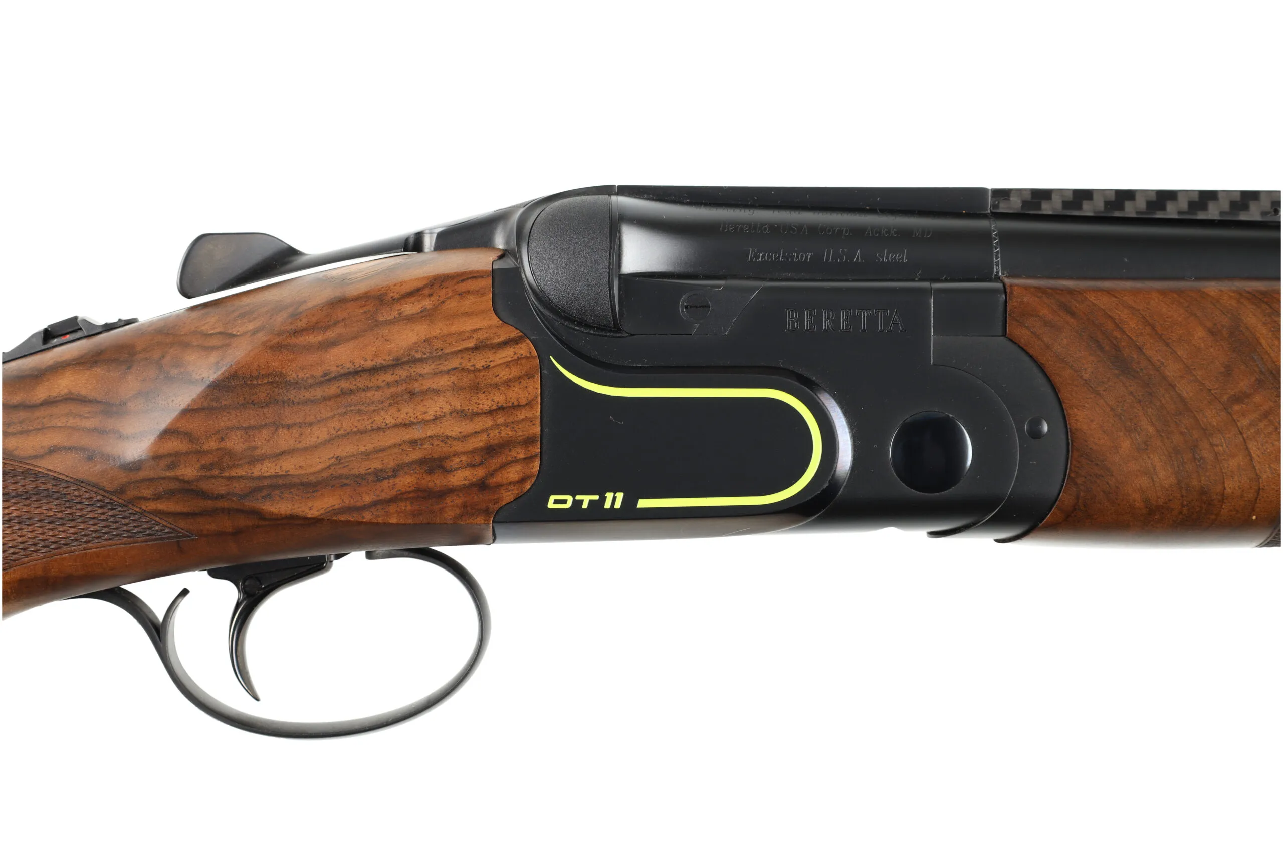Гладкоствольное ружье BERETTA Мод. DT11 SPORTING BLACK DLC  (двуствольное) калибра 12/76 — детальное фото
