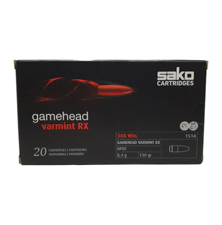 Купить Патрон для нарезного оружия SAKO (.30-06 Sprg.) GAMEHEAD VARMINT RX (HPBT-151A)(130grs)(8,42г.) в Алматы | Казахстан | Корган Центр