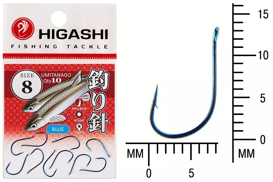 Крючки HIGASHI Мод. UMITANAGO RINGED #8 — рыболовный крючок, снасть и аксессуары для рыбалки | Алматы, Казахстан