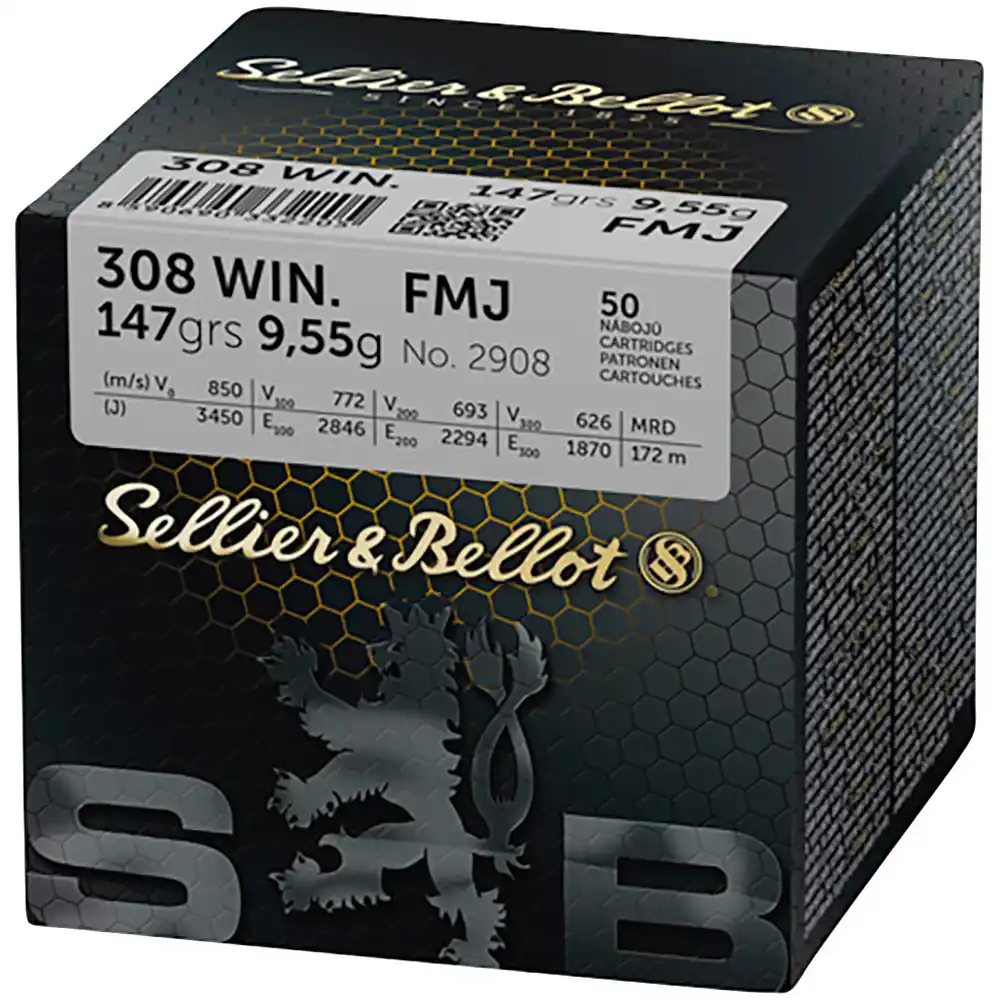 Купить Патрон для нарезного оружия S&B (.308 Win.)(FMJ-2908)(147grs)(9,55г) в Алматы | Казахстан | Корган Центр