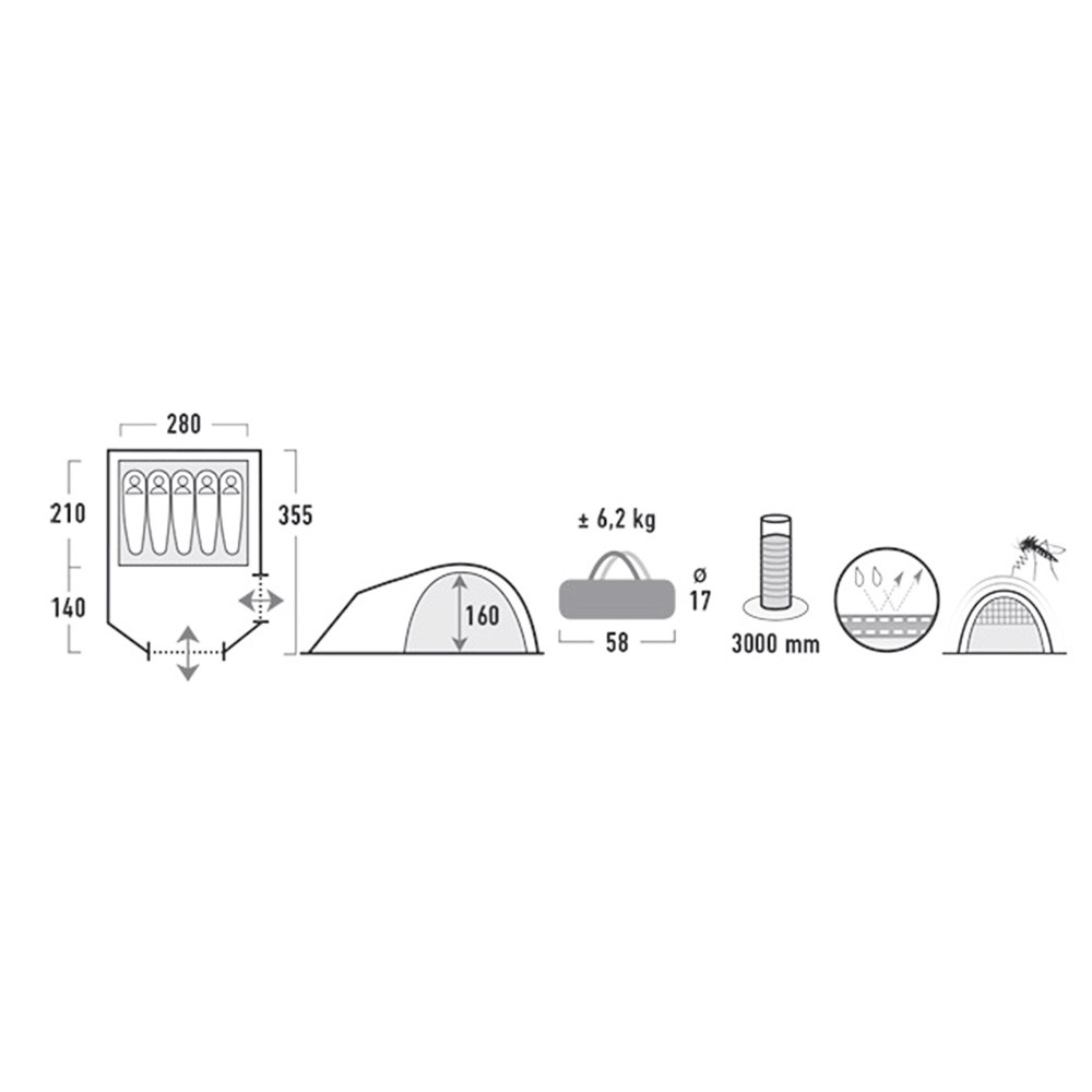 Палатка HIGH PEAK Мод. KIRA 5.0 Купить в Алматы — магазин Korgan Center