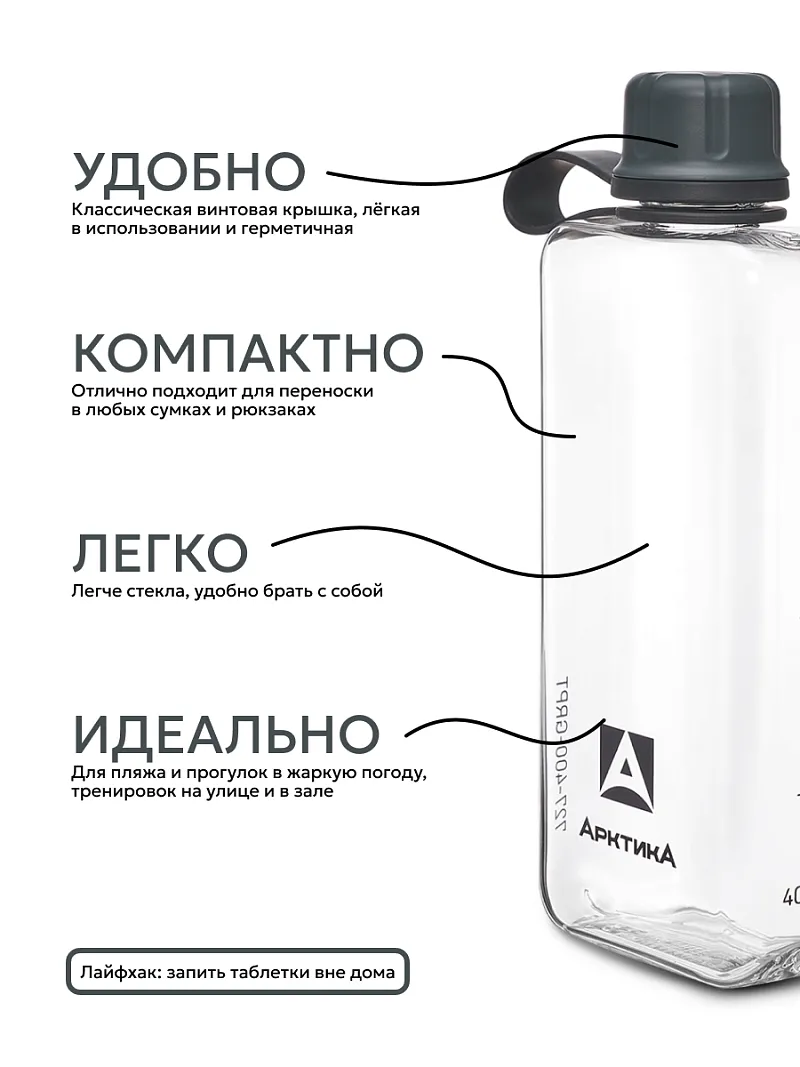 Бутылка тритановая карманная АRСTIСA — качественный термос для походов, туризма и активного отдыха