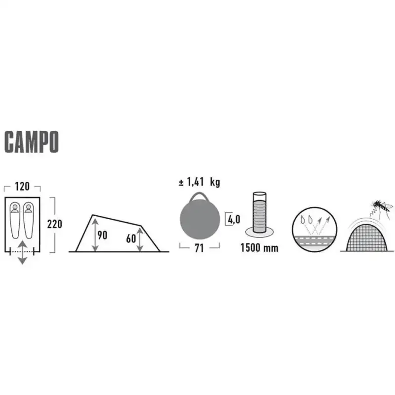 Палатка HIGH PEAK Мод. CAMPO 2 Купить в Алматы — магазин Korgan Center