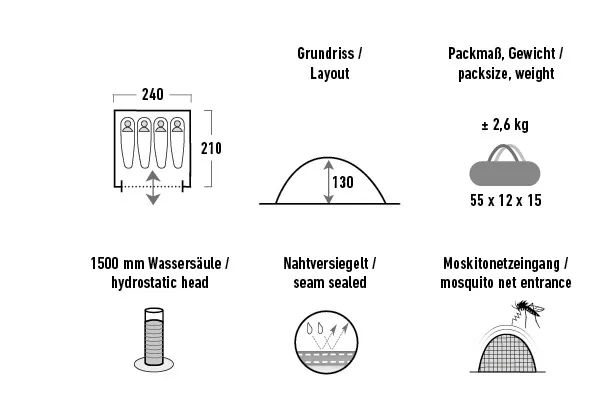 Палатка HIGH PEAK Мод. MONODOME XL 4 Купить в Алматы — магазин Korgan Center