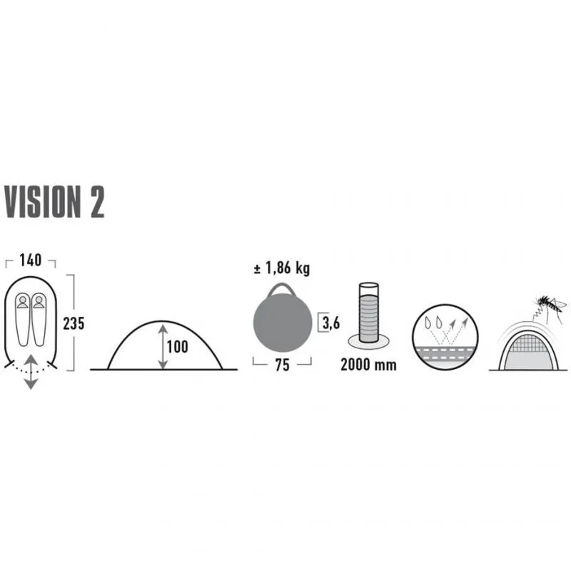 Палатка HIGH PEAK Мод. VISION 2 Купить в Алматы — магазин Korgan Center