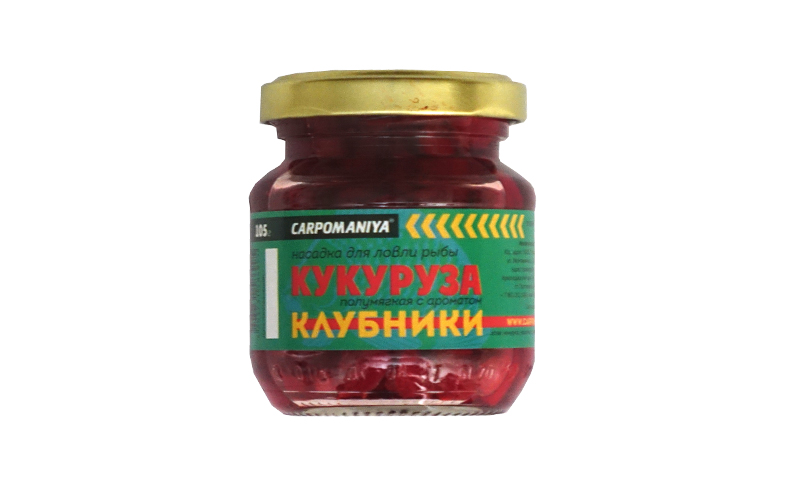 Кукуруза КАРПОМАНИЯ (полумягкая)(красная с аром.клубники)(105г.) — приманка, снасти и аксессуары для рыбалки | Алматы, Казахстан