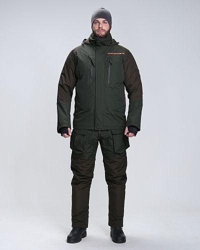Костюм  TRITON "PRO ANGLER -15°C" (тк.таслан)(хаки/коричневый) — куртки, жилеты, маскировочные костюмы, одежда для рыбалки и охоты | KORGAN Казахстан