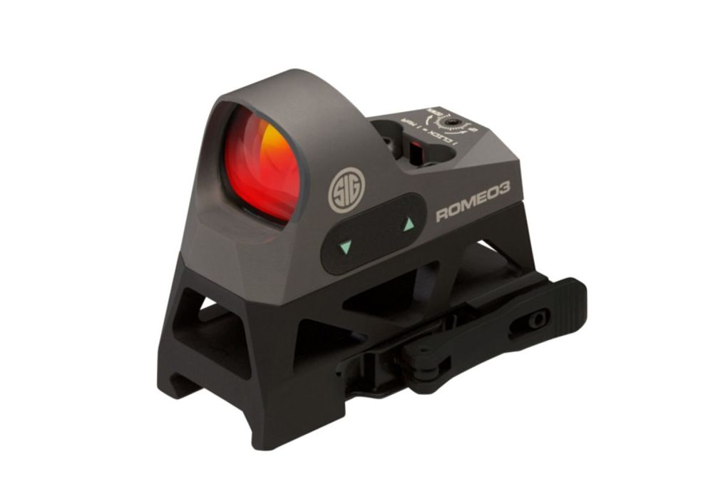 Коллиматорный прицел SIG-SAUER Мод. ROMEO3 1x25 GRAPHITE (IR: 3 MOA RED DOT)(кронштейн FIX на шину PICATINNY/WEAVER) для охоты в Алматы, Казахстан