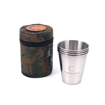 Рюмка-стопка "СЛЕДОПЫТ" 60 мл в тубе из oxford camo pixel, рюмки без оплетки, — туристические аксессуары и снаряжение для кемпинга в Алматы, Казахстан
