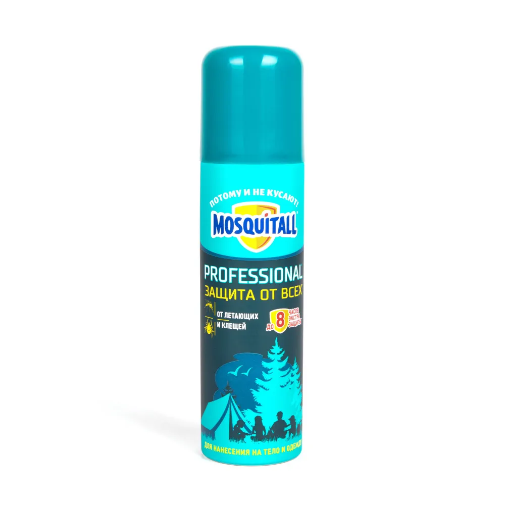 Репеллент MOSQUITALL"Профессиональная защита,от всех видов летающих насекомых и клещей,аэрозоль, — репелленты и защита от насекомых | KORGAN.KZ