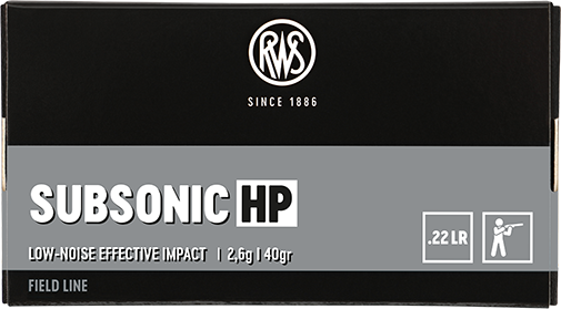 Купить Патрон для нарезного оружия RWS (.22 l.r.) Field Subsonic HP (40grs)(2,6г) в Алматы | Казахстан | Корган Центр