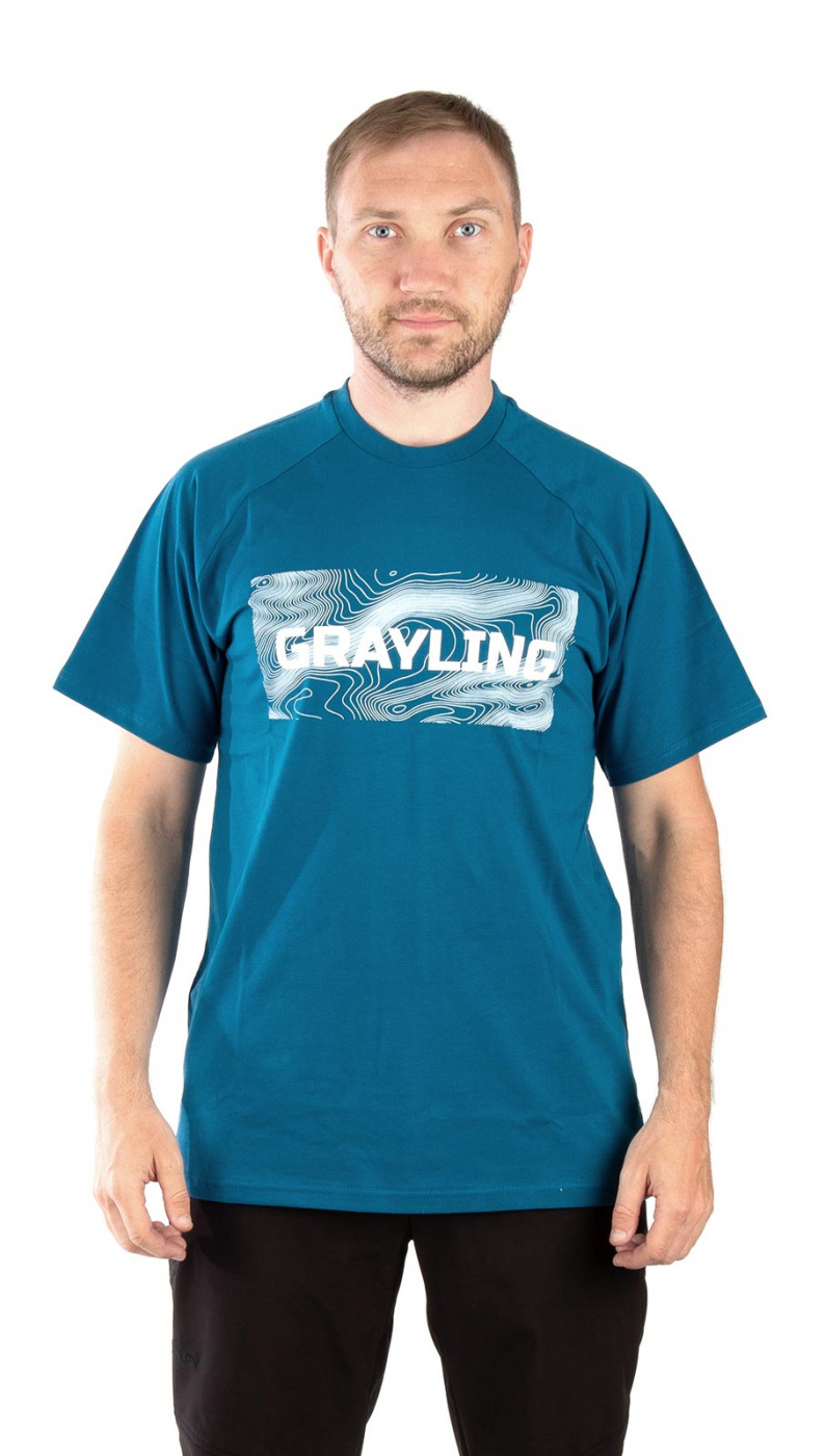 Футболка NOVATEX GRAYLING Riverbad (Ривербед) (тк.хлопок)(синий) — одежда для охоты, рыбалки, туризма и города | KORGAN.KZ