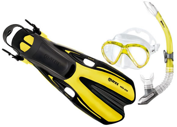 Комплект MARES VOLO ONE MAREA: Маска + Трубка + Ласты (REFLEX YELLOW) — рыболовные и охотничьи товары в Алматы | KORGAN.KZ