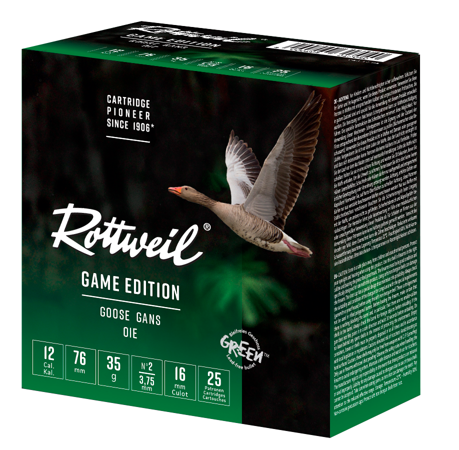  Патрон для гладкоствольного оружия ROTTWEIL-Game Edition-Goose (12/76)(35г)(№2)(3,75мм) в Алматы | Казахстан | Корган Центр | KORGAN