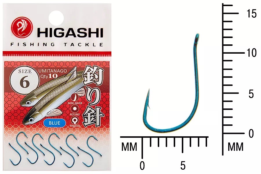 Крючки HIGASHI Мод. UMITANAGO RINGED #6 — рыболовный крючок, снасть и аксессуары для рыбалки | Алматы, Казахстан