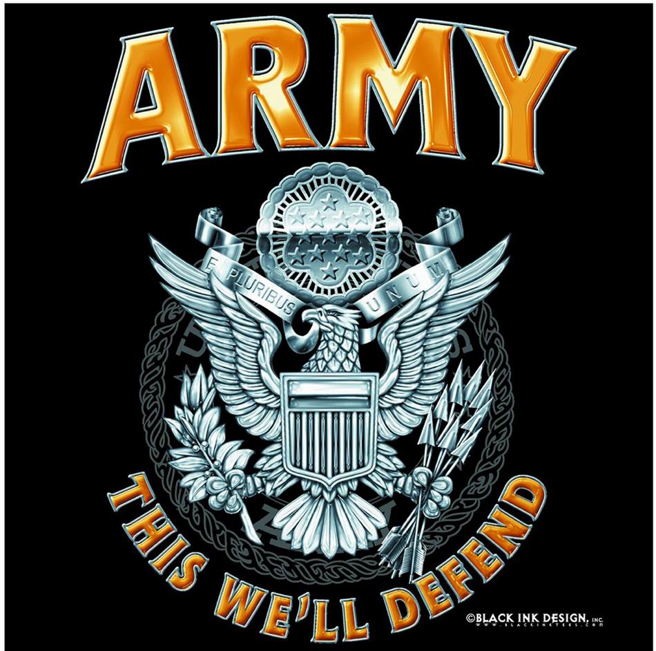 Майка ROTHCO Мод. MILITARY GRAPHIC "ARMY EMBLEM" (короткий рукав)(100% cotton)(Black) — одежда для охоты, рыбалки, туризма и города | KORGAN.KZ
