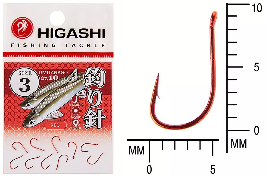 Крючки HIGASHI Мод. UMITANAGO RINGED #3 — рыболовный крючок, снасть и аксессуары для рыбалки | Алматы, Казахстан