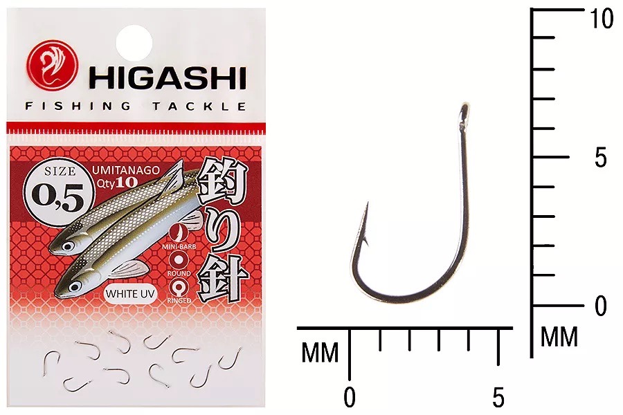 Крючки HIGASHI Мод. UMITANAGO RINGED #0,5 — рыболовный крючок, снасть и аксессуары для рыбалки | Алматы, Казахстан