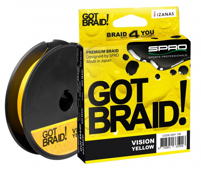 Шнур SPRO GOT BRAID! YELLOW — рыболовная леска, снасти и аксессуары | Алматы, Казахстан