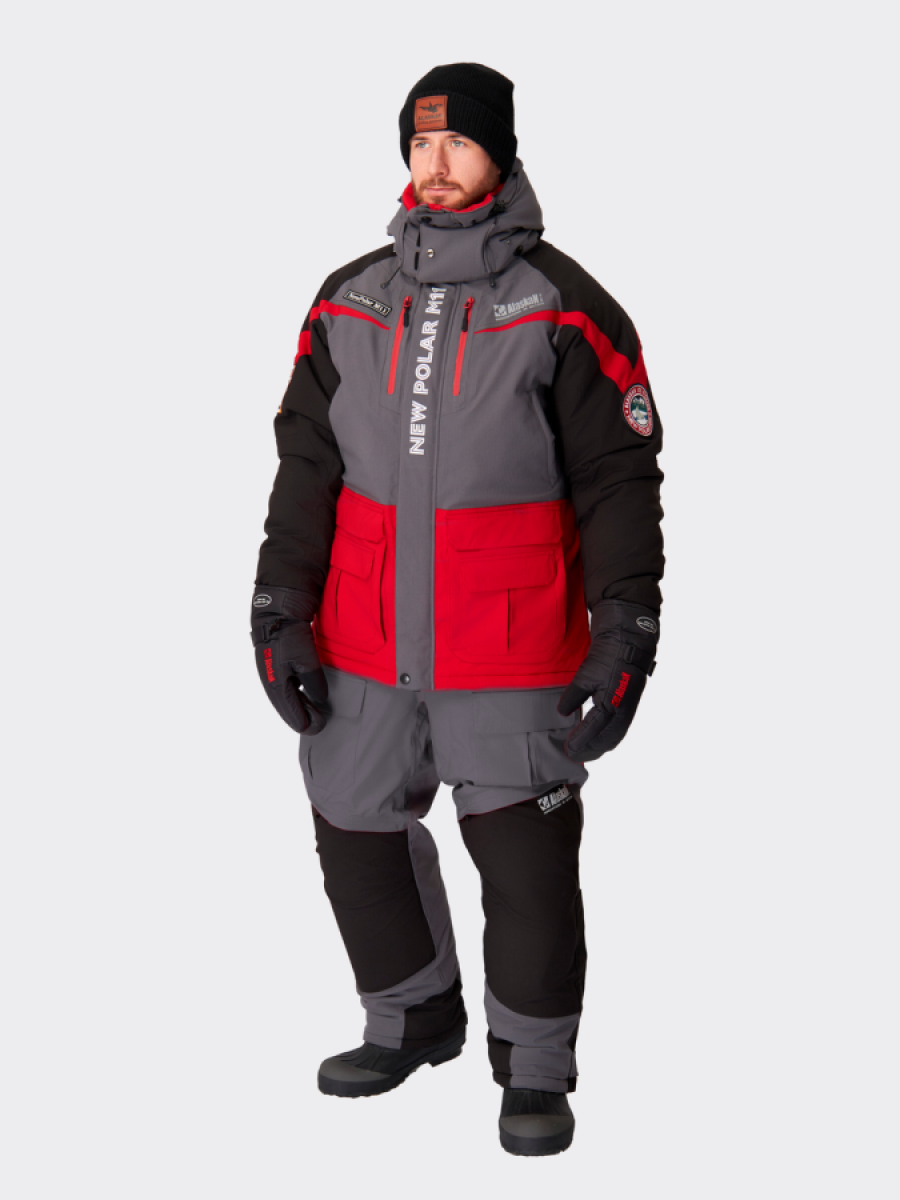 Костюм зимний Alaskan NewPolar M11 красн/сер/черн (куртка+полукомб.) — куртки, жилеты, маскировочные костюмы, одежда для рыбалки и охоты | KORGAN Казахстан