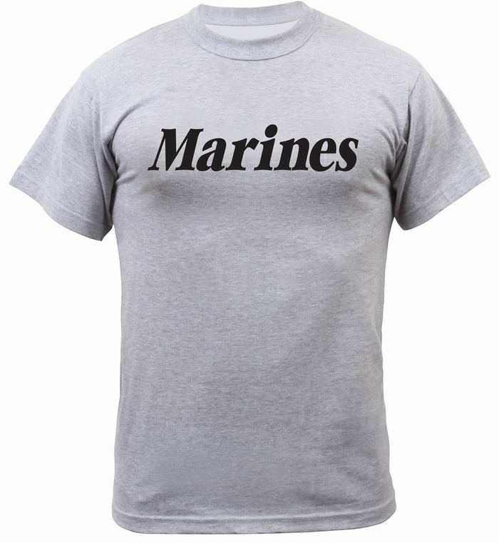 Майка ROTHCO Мод. MILITARY TRAINING "MARINES" (короткий рукав)(poly/cotton)(Grey) — одежда для охоты, рыбалки, туризма и города | KORGAN.KZ