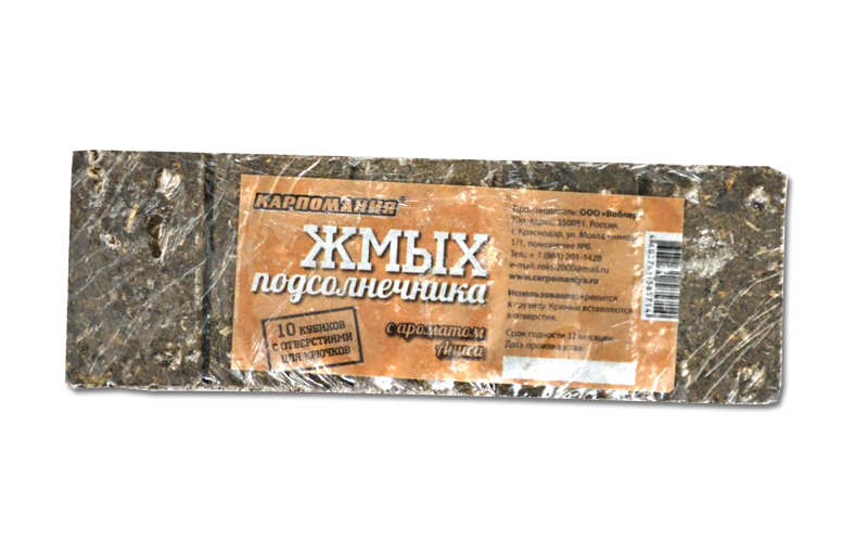 Жмых подсолнечника КАРПОМАНИЯ (анис)(кубики)(10шт.) — приманка, снасти и аксессуары для рыбалки | Алматы, Казахстан