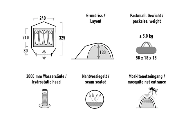 Палатка HIGH PEAK Мод. NEVADA 4.1 Купить в Алматы — магазин Korgan Center