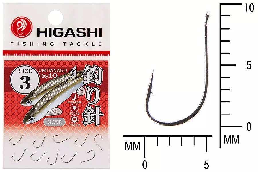 Крючки HIGASHI Мод. UMITANAGO RINGED #3 — рыболовный крючок, снасть и аксессуары для рыбалки | Алматы, Казахстан