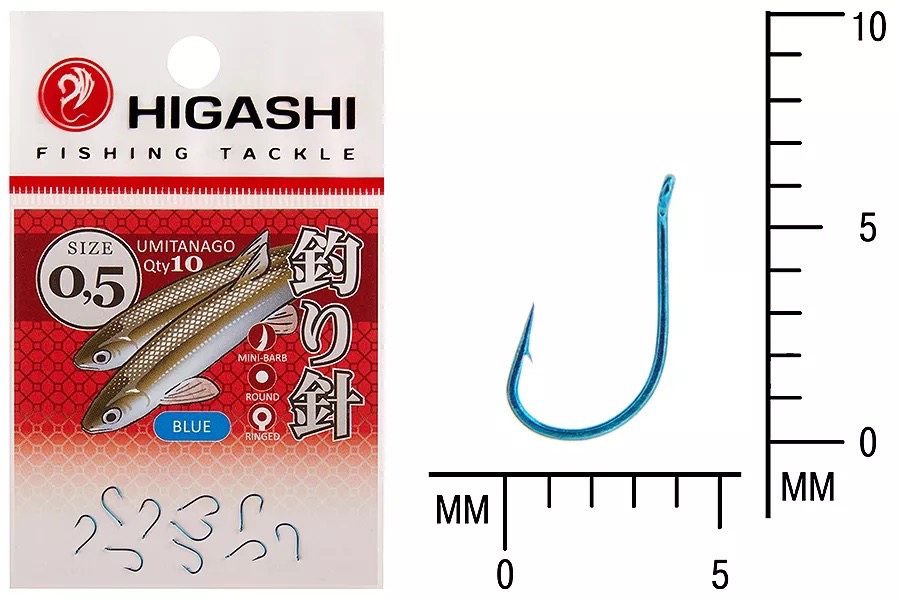 Крючки HIGASHI Мод. UMITANAGO RINGED #0,5 — рыболовный крючок, снасть и аксессуары для рыбалки | Алматы, Казахстан
