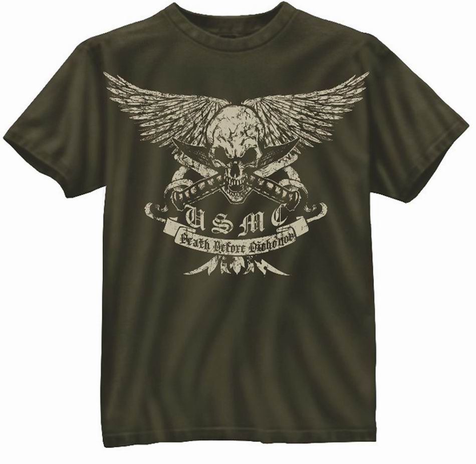 Майка ROTHCO Мод. MILITARY VINTAGE "DEATH BEFORE DISHONOR" (короткий рукав)(100% cotton)(O.D.) — одежда для охоты, рыбалки, туризма и города | KORGAN.KZ