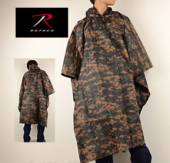 Пончо ROTHCO Мод. G.I. PLUS NYLON Rip-Stop (Woodland Digital Camo) — куртки, жилеты, маскировочные костюмы, одежда для рыбалки и охоты | KORGAN Казахстан