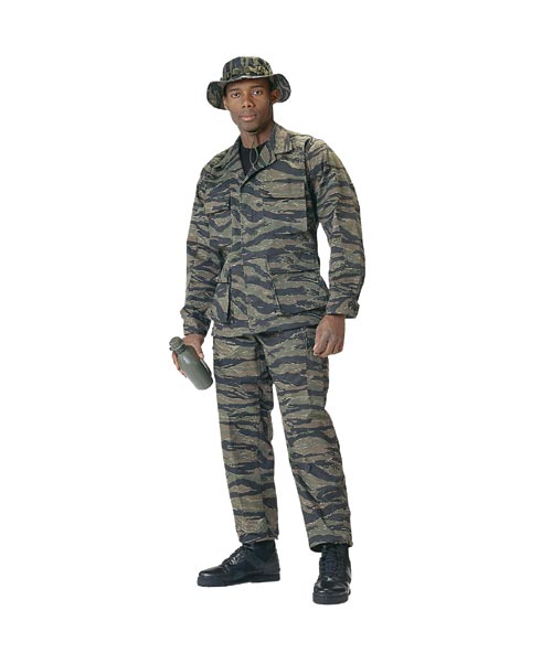 Рубашка ROTHCO Мод. ULTRA FORCE B.D.U. Rip-Stop (Tiger Stripe Camo) — одежда для охоты, рыбалки, туризма и города | KORGAN.KZ
